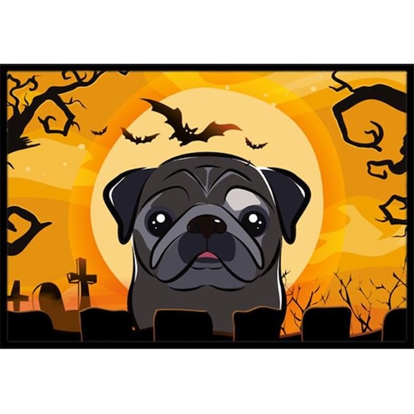 Carolines Treasures BB1821JMAT Halloween Black Pug Indoor & Outdoor Mat; 24 x 36 in. BB1821JMAT - main